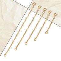 Chaîne d'extension à fermoir rond en acier inoxydable plaqué or 18 carats, disponible en différentes tailles, pour la fabrication de colliers DIY