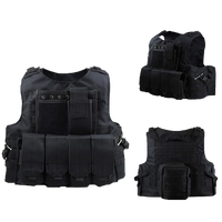 Gilet de sécurité tactique multifonctionnel avec système Molle de support de plaque à dégagement rapide en matériau Oxford pour l'extérieur