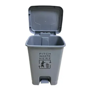 30L Color gris Pedal de pie de basura de plástico de basura de reciclaje de residuos contenedores al por mayor
