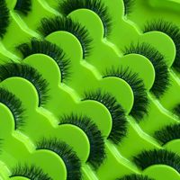 21 paires de faux cils artisanaux colorés européens et américains pour un look désordoncé en fibres synthétiques