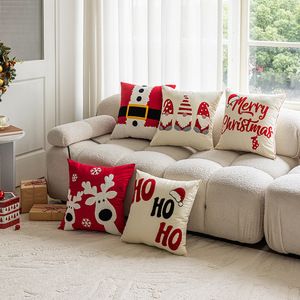 Fundas de cojín decorativas lavables de poliéster y algodón cuadradas para Navidad, para sala de estar, sofá, decoración navideña del hogar - Product Image 1