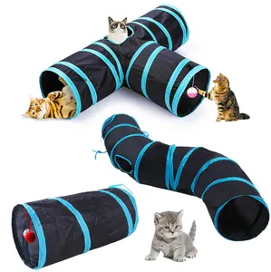 Factory low Price Collapsible Funny Cat Tunnel lidl Tunnel Wholesale T-shape Large Cat Tunnel Bed Folding