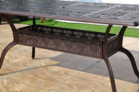 Mobilier d'extérieur Table et chaise de jardin rectangulaires en fonte d'aluminium, ensemble restaurant, patio, table basse en métal avec 6 chaises