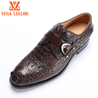 Chaussures Fait Main en Cuir de Peau d'Alligator, Chaussures d'Affaires de Luxe pour Hommes