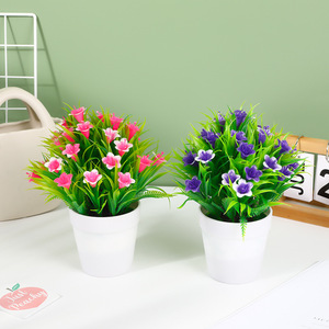Plantes de lys artificielles en pot Qi Xing 17x23 cm, verdure en plastique pour la décoration de la maison - Product Image 2