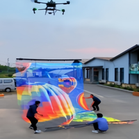 Écran publicitaire numérique pour drone volant, affichage LED léger en maille P15 P20 P25, publicité aérienne pour drones pour événements en plein air