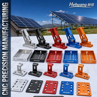 Support inclinable réglable en aluminium CNC pour panneaux solaires, support avec bac de drainage, base de fixation pour toit, plaque de positionnement d'ancrage encastrée