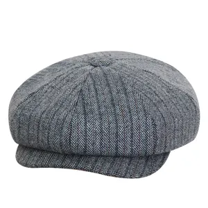 قبعة بريتس باينتر من الصوف ذات 8 أشكال، قبعة بيكر بوي نسائية بقطعة مستطيلة بسيطة