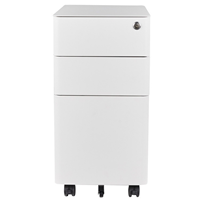 Armoire de classement mobile à 3 tiroirs en acier, unité de rangement de bureau sur roulettes, tiroir verrouillable sous le bureau