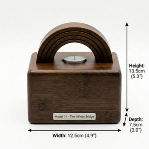 Rainbow Bridge <strong>Pet</strong> Memorial Candle Holder Bamboo Dog Cat Sympathy <strong>Gift</strong> for <strong>Loss</strong> of <strong>Pet</strong> Infinity Bridge Tray - Product Image 3