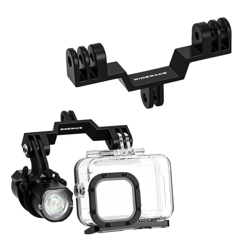 RIDERACE алюминиевый двойной адаптер с двойным креплением для GoPro Hero 11/10/9/8/7/6/5 держатель для велосипедного компьютера корпус камеры ручной монопод