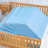 Protège-draps jetables bleus pour adultes, imperméables, pour incontinence, 3 couches, en tissu non tissé, pour hôpitaux et soins aux personnes âgées