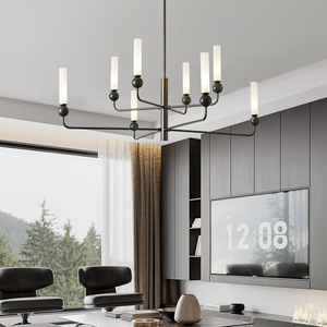 โคมไฟระย้าทองแดงสไตล์นอร์ดิกโพสต์โมเดิร์น สำหรับห้องนั่งเล่น ห้องรับประทานอาหาร ห้องทำงาน ห้องนอน โคมไฟเพดานแบบมินิมอลสุดหรู - Product Image 1