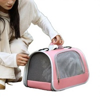 Sac à dos de transport pour petits chiens et chats avec roulettes, en tissu Oxford respirant, motif uni, portable, écologique, grande poche zippée