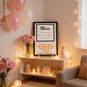 Panneau de table en bois personnalisé pour la fête des mères, puzzle avec nom, <span class=keywords><strong>cadeau</strong></span> pour maman - Product Image 5