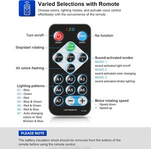 Luz Estroboscópica YSH Matrix, Activación por Sonido, Control Remoto/Automático, Luz LED RGB para Escenario, Club, <span class=keywords><strong>DJ</strong></span>, Fiesta, Karaoke, Cumpleaños, Navidad - Product Image 6