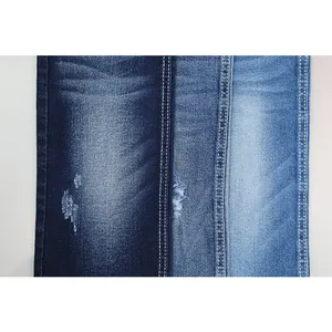 Fonte 98% algodão 2% spandex pesado tecido jeans azul escuro e tecido jeans de elástico alto com denim de 10.2 oz