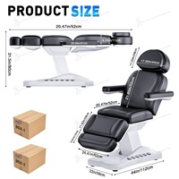 Chaise de tatouage électrique moderne tout noir, lit de soin du visage, chaise de spa médical, chaise de beauté faciale, chaise d'examen pour dentistes, lit pour extensions de cils