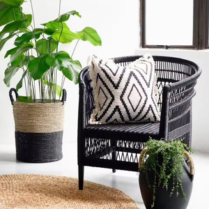 <span class=keywords><strong>Fauteuil</strong></span> Malawi en rotin PE moderne et imperméable avec coussin blanc pour salon, terrasse extérieure, Moyen-Orient - Product Image 4