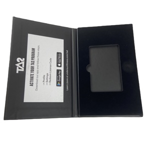 Scatola di carte VIP Business di credito nero su misura con fodera in spugna calamita confezione regalo Logo stampato e goffratura con laminazione opaca - Product Image 1