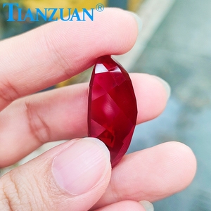 59.3ct chim bồ câu máu đỏ hình bầu dục tự nhiên cắt phòng thí nghiệm phát triển <span class=keywords><strong>Ruby</strong></span> Corundum đá quý đá tự nhiên cắt 20x30mm để làm đồ trang sức - Product Image 3
