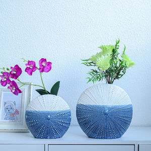 Jarrón de cerámica nórdico para decoración interior del hogar, <span class=keywords><strong>maceta</strong></span> de porcelana sencilla con adornos para boda, color azul y blanco - Product Image 5
