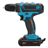 Perceuse sans fil de qualité professionnelle, de qualité industrielle, avec batterie Li-ion rechargeable, pour travaux de construction, comprend 2 batteries