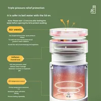 Bouilloire de voyage cylindrique portable en acier inoxydable 316, isolée, à température constante, pour voyages d'affaires et hôtels