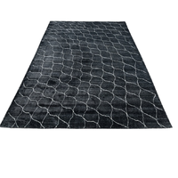 Tapis de prière persan de luxe noir uni Tapis en laine noué à la main Tapis Design traditionnel Broderie Intérieur Coupe Tapis Ensembles