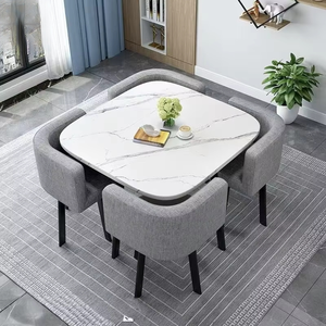 Runwood Modern Rectangle <strong>Wooden</strong> <strong>Table</strong> <strong>Top</strong> 4 Seater Dining <strong>Table</strong> Set <strong>for</strong> Home Furniture Kitchen Restaurant Cafe Luxury Dining - Product Image 4