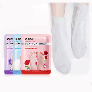 Masque exfoliant et hydratant pour les pieds à la lavande naturelle et biologique, masque en feuille pour peaux sèches et mortes - Product Image 1