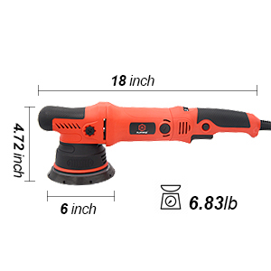 Polisseuse de voiture PLATYPUS 1000W à double <span class=keywords><strong>action</strong></span>, 6 vitesses réglables, 110-230V, longue poignée, plateau de support de 5 pouces, certifiée CE, garantie 1 an - Product Image 4
