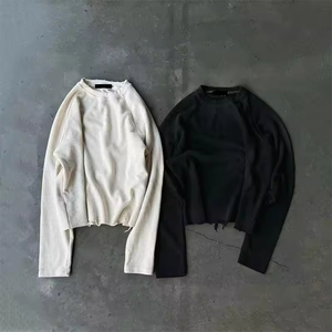 T-shirt <span class=keywords><strong>termica</strong></span> da uomo in <span class=keywords><strong>maglia</strong></span> Waffle personalizzata a <span class=keywords><strong>maniche</strong></span> <span class=keywords><strong>lunghe</strong></span> a manica Raglan <span class=keywords><strong>termica</strong></span> in cotone vestibilità regolare Casual a <span class=keywords><strong>maniche</strong></span> <span class=keywords><strong>lunghe</strong></span> in bianco - Product Image 2