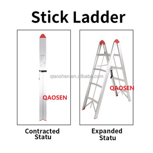 <span class=keywords><strong>Escalera</strong></span> Telescópica Plegable de Aluminio Compacta de 3/4/5 Peldaños, con Marco Portátil, Certificación CE, Pedal Antideslizante, Altura Ajustable, para Exteriores - Product Image 2
