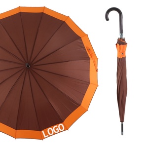 Factory Wholesale Rain <b>Umbrella</b> Straight 16 Bones Ribs Windproof Super Strong <b>Umbrellas</b> Arc Length 46 in - Product Image 1