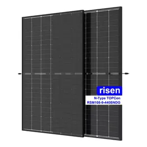 ที่ขายดีที่สุดเพิ่มขึ้น 430W 435W 440W โมดูลกระจกคู่แผงเซลล์แสงอาทิตย์ Monocrystalline พร้อม N-Type 110 เซลล์ดวงอาทิตย์โลกพลังงานแสงอาทิตย์