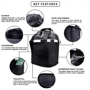 Keranjang Sepeda Pegangan Keranjang Pannier Bersepeda Pemegang Removable Pet Sepeda Naik Pouch Siklus Bersepeda Depan Bagasi Tas