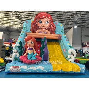 <span class=keywords><strong>Grand</strong></span> château plein d'entrain de sirène de glissière gonflable certifiée par CE de videur de sirène pour la location de parc aquatique - Product Image 2