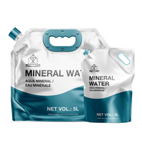 Sachets souples transparents personnalisés avec bec verseur pour boissons liquides, jus et eau, à fond plat