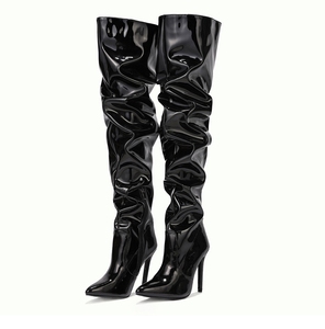 Passerelle pour femmes talons hauts <span class=keywords><strong>femme</strong></span> couleur unie PU chaussures de <span class=keywords><strong>luxe</strong></span> bottes à talons aiguilles pour femmes talons de haute qualité - Product Image 3