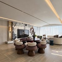 Design d'intérieur élégant pour salle à manger avec éclairage de table personnalisé, aménagement d'espace luxueux pour villa et appartement