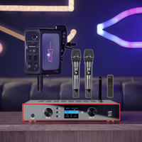 Sans fil professionnel pour microphone Bluetooth avec ajusteur de volume de réverbération micro portable en métal motif polaire cardioïde
