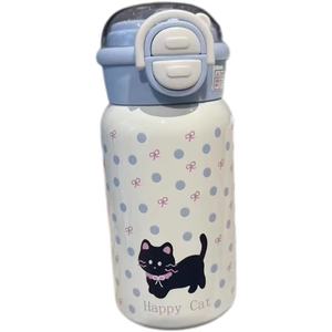 Happy Cat 316 Stainless Steel Insulated Water Bottle <b>Large</b> Capacity Travel Vacuum <b>Flask</b> With Black Cat Design - Product Image 5
