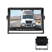 Kit Moniteur Voiture Podofo 7'' AHD 1080P avec Caméra de Recul et Kit d'Aide au Stationnement, Câble d'Extension 15M pour Bus, Fourgonnette, Camping-car, Camion