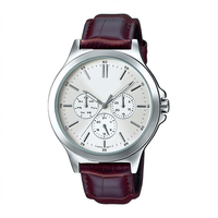 Montre à quartz de luxe pour homme, OEM personnalisée, boîtier en acier inoxydable, bracelet en cuir, étanche 3ATM, mouvement japonais, montre de business, vente en gros