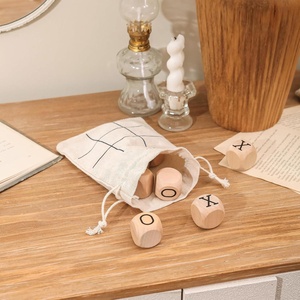 Juego de Ajedrez XO de Madera Grabado con Láser con Logotipo Personalizado OEM, Juego de Mesa Portátil para Viajes al Aire Libre, Tres en Raya con Bolsa de Tela Impresa - Product Image 5