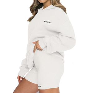 Tute a tracolla Casual con Logo personalizzato a manica lunga ampia a maniche lunghe e <span class=keywords><strong>canguro</strong></span> Set da donna pantaloni della <span class=keywords><strong>tuta</strong></span> <span class=keywords><strong>tuta</strong></span> da donna <span class=keywords><strong>tuta</strong></span> sportiva da donna - Product Image 5