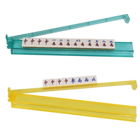 Penggaris Dorong Bahan PS American Mahjong 18-inci Transparan 4 Warna Dua-dalam-Satu