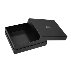 Black Matte Lid And Base Box Shoulder Neck Top Shoe Box Two Piece Rigid Cardboard Box