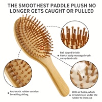 Brosse à cheveux démêlante en bois de bambou avec logo personnalisé, fabricant de brosses à coussin d'air en bambou pour femmes